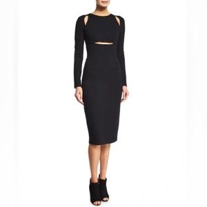 T by Alexander Wang Black Cutout Midi Dress